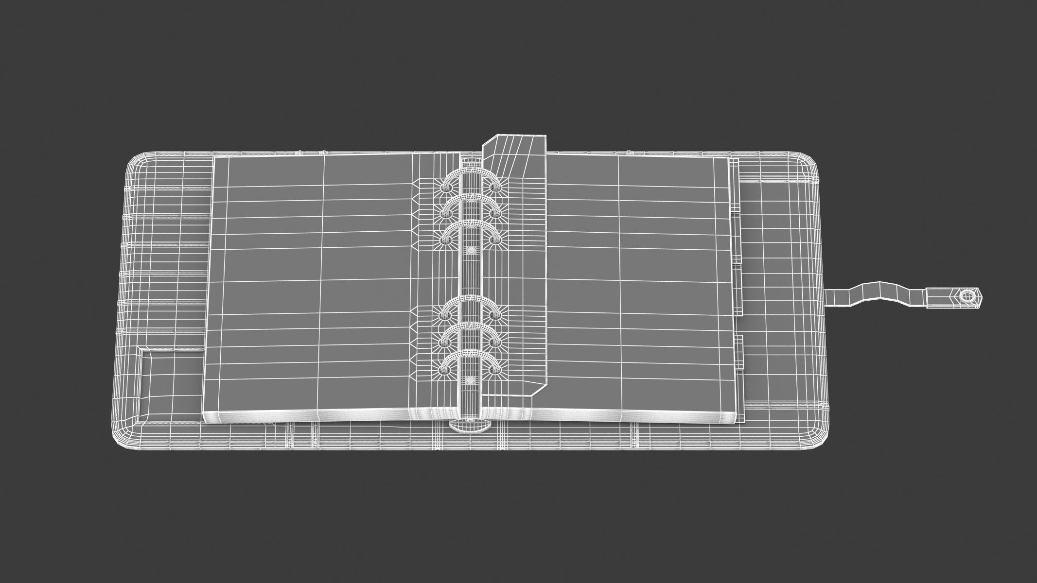 Leather Black Organizer Open 3D model_12