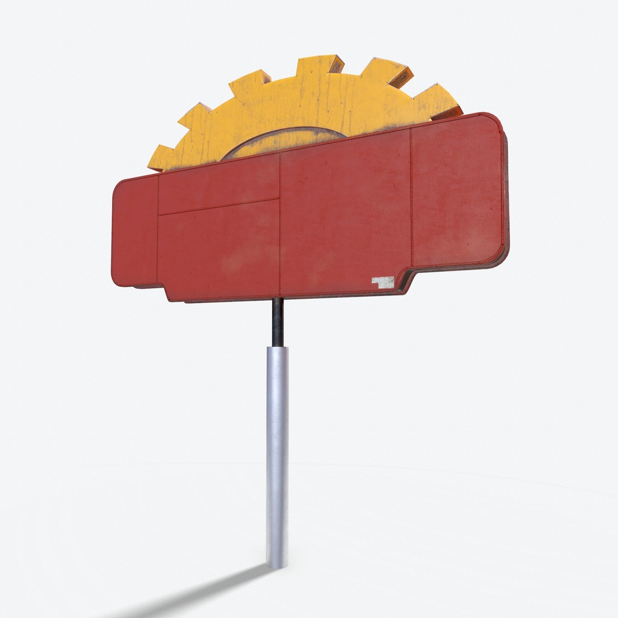 Motorway Motel Sign PBR 1 Low-poly 3D model_4