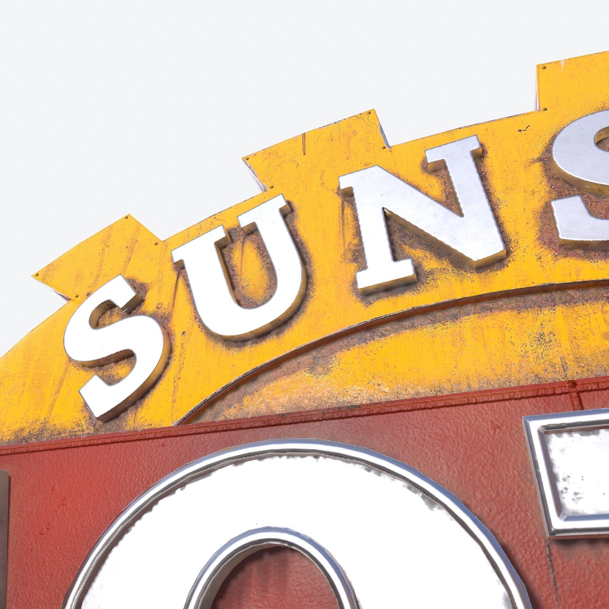 Motorway Motel Sign PBR 1 Low-poly 3D model_8