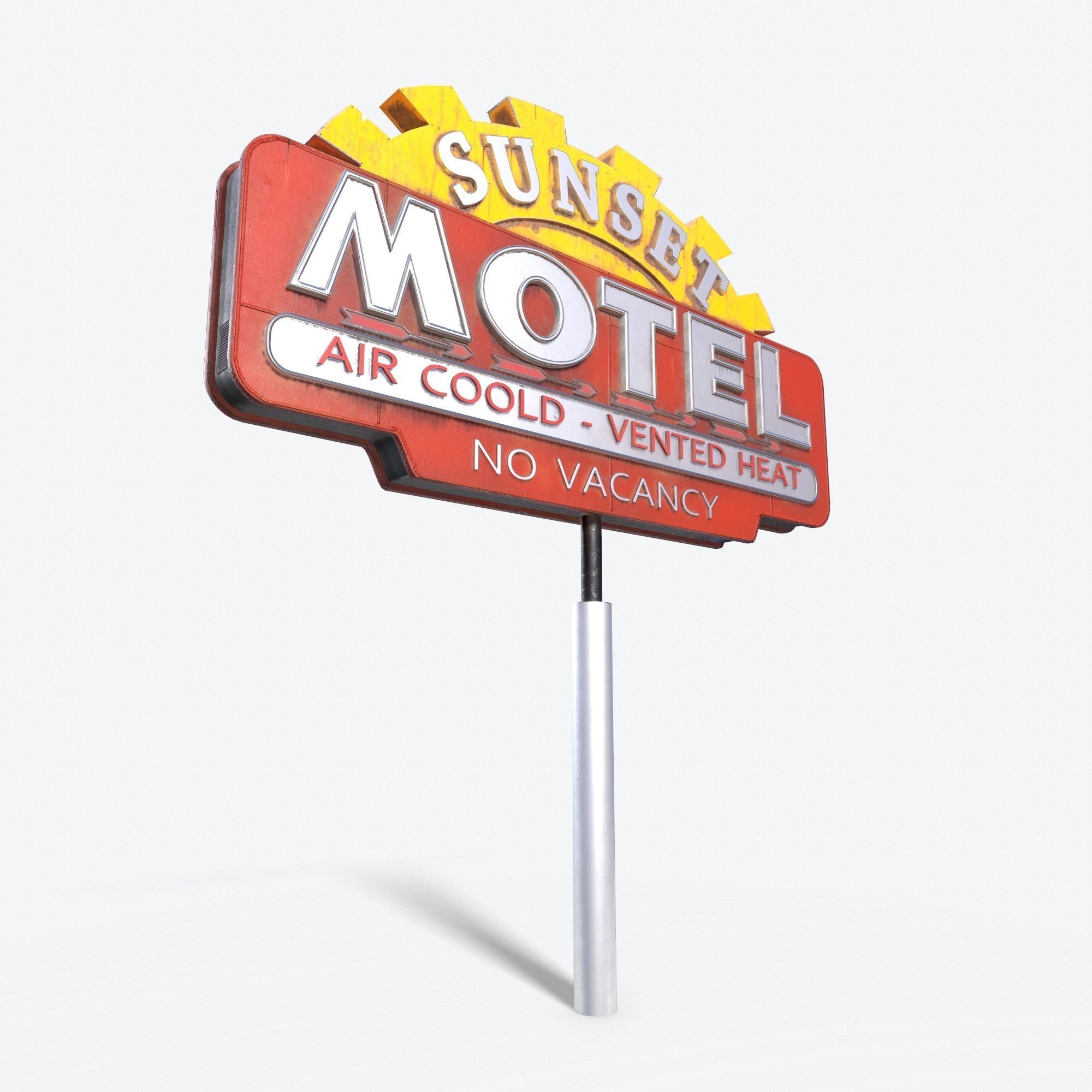 Motorway Motel Sign PBR 1 Low-poly 3D model_2
