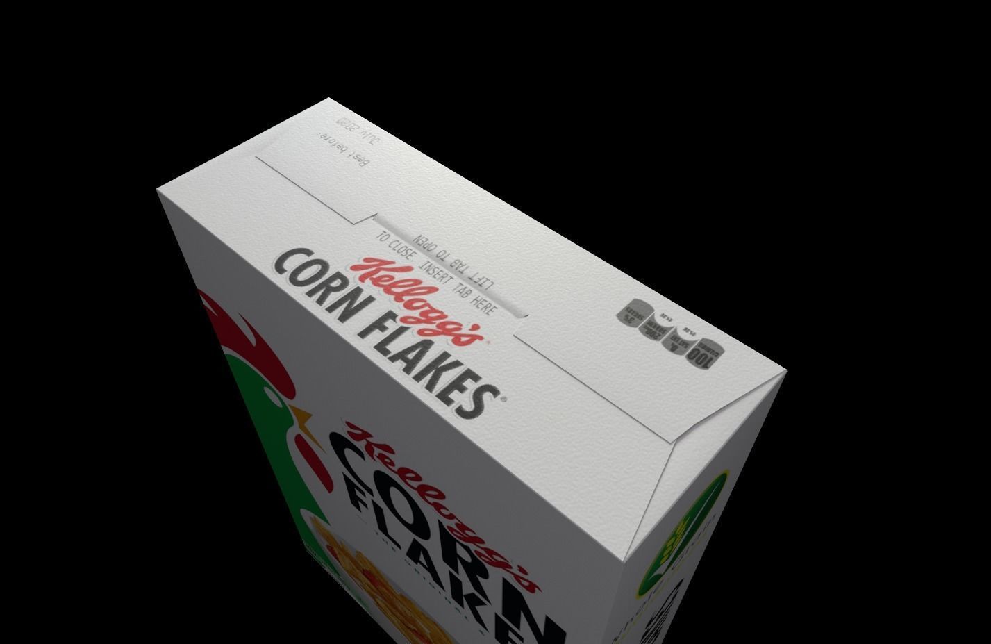 Cornflakes Box            Remastered for VR AR and Mobile Low-poly 3D model_3