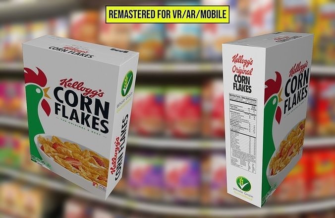Cornflakes Box            Remastered for VR AR and Mobile Low-poly 3D model