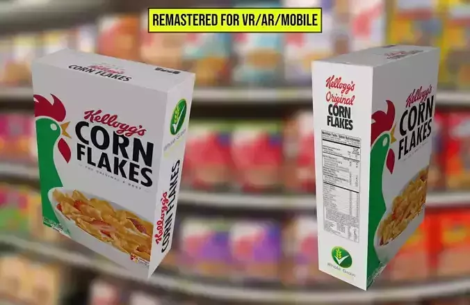 Cornflakes Box            Remastered for VR AR and Mobile Low-poly 3D model