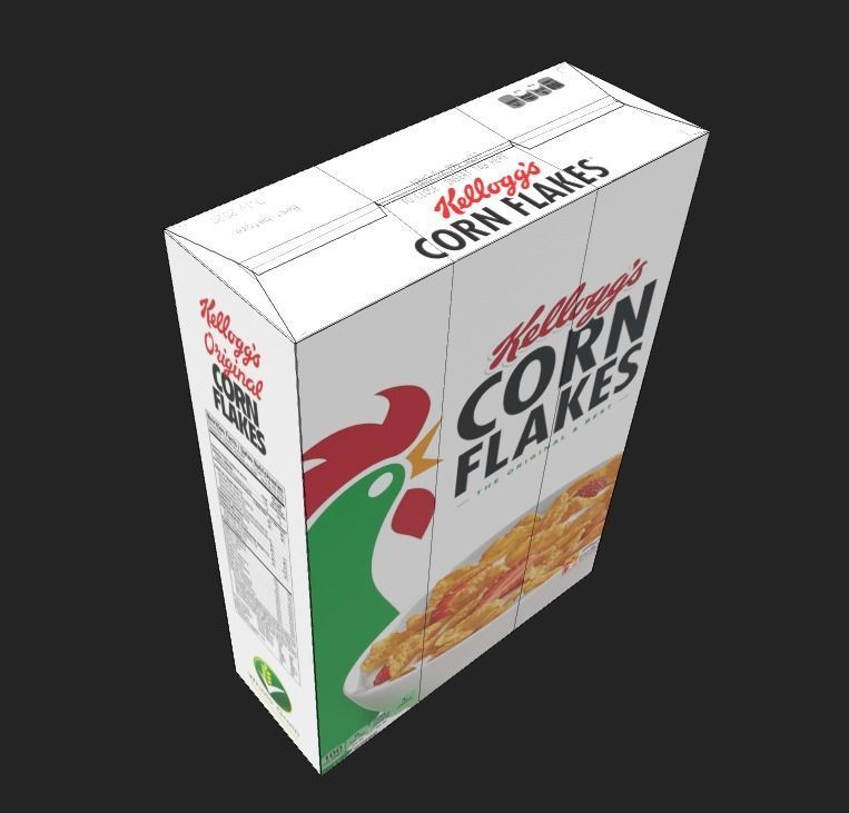 Cornflakes Box            Remastered for VR AR and Mobile Low-poly 3D model_4