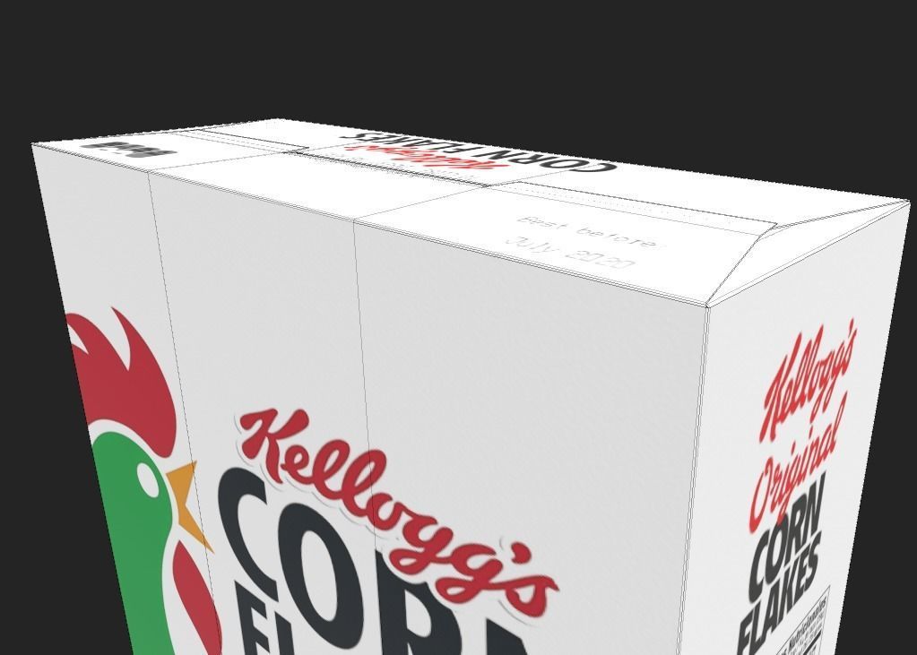 Cornflakes Box            Remastered for VR AR and Mobile Low-poly 3D model_5