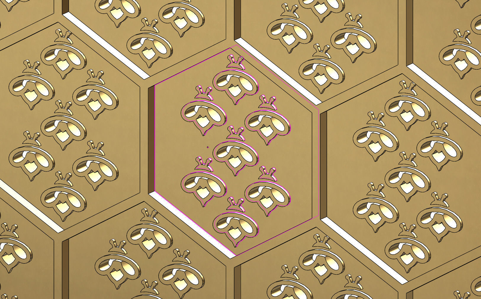 Beehive motif panel for 3dprinting and cnc 3D print model_3