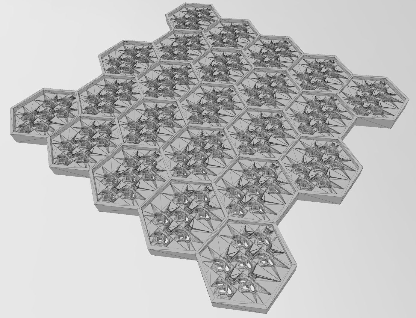 Beehive motif panel for 3dprinting and cnc 3D print model_9