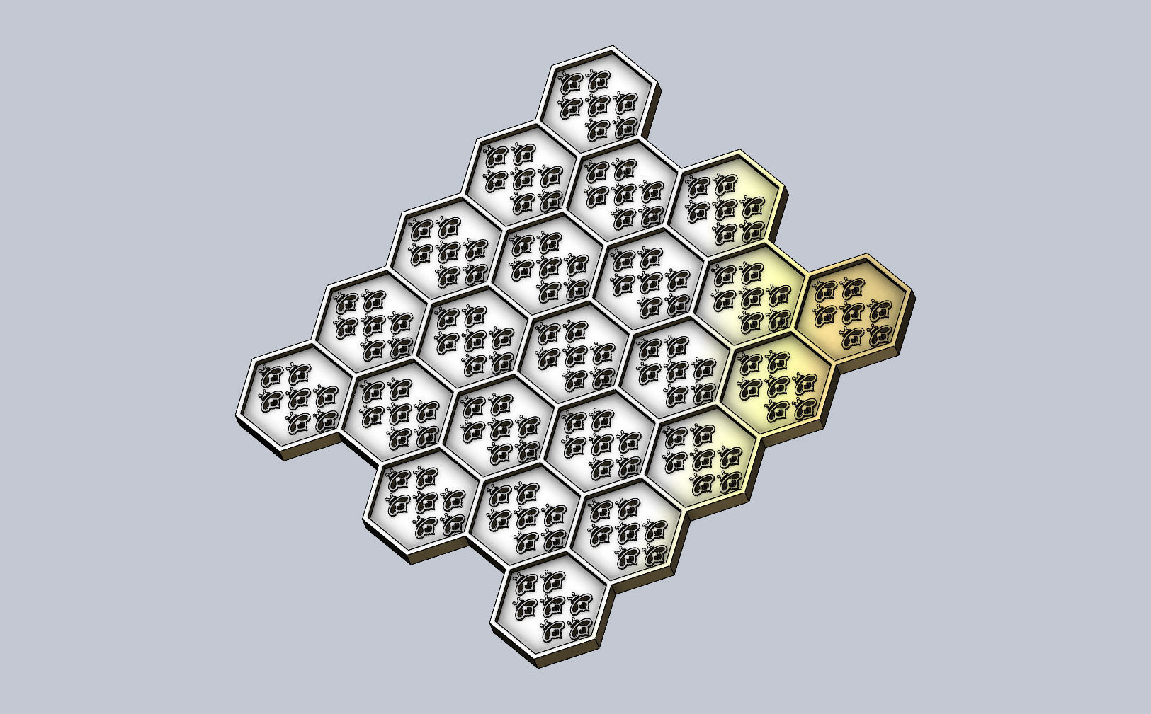 Beehive motif panel for 3dprinting and cnc 3D print model_8