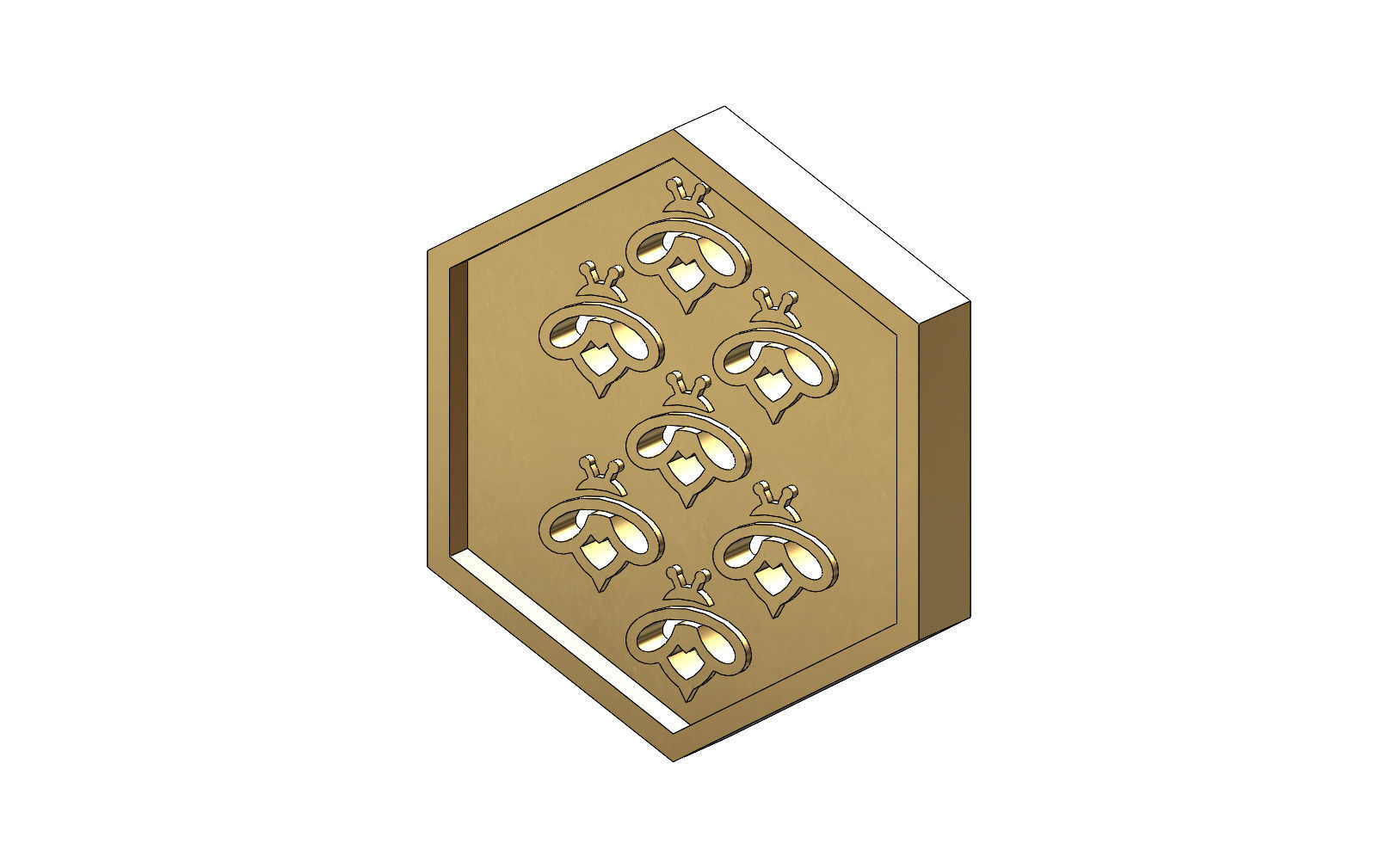 Beehive motif panel for 3dprinting and cnc 3D print model_5