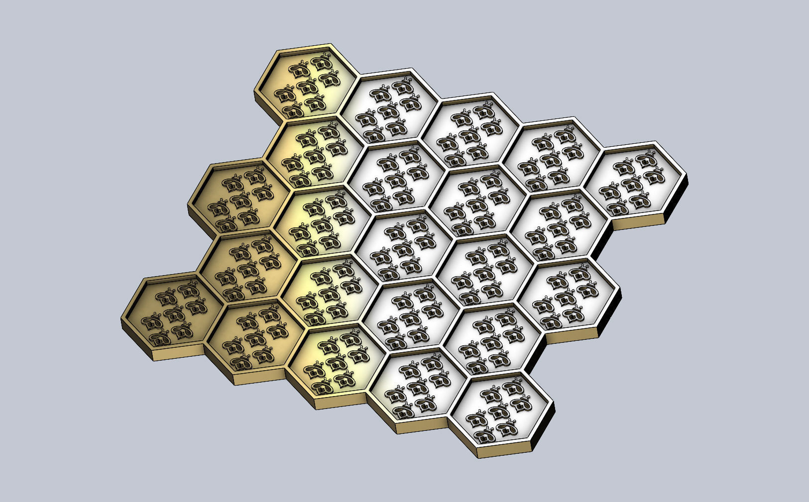 Beehive motif panel for 3dprinting and cnc 3D print model_7