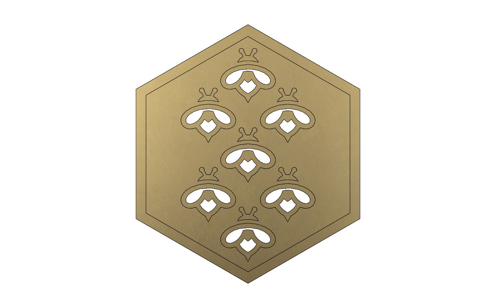 Beehive motif panel for 3dprinting and cnc 3D print model_6