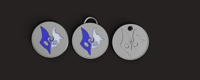 3D Kindred medalions necklace from league of legends cosplay STL 3D print model