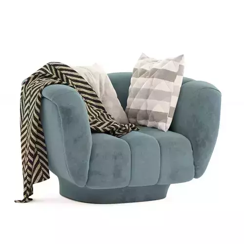 Odea Armchair with cushions and blanket