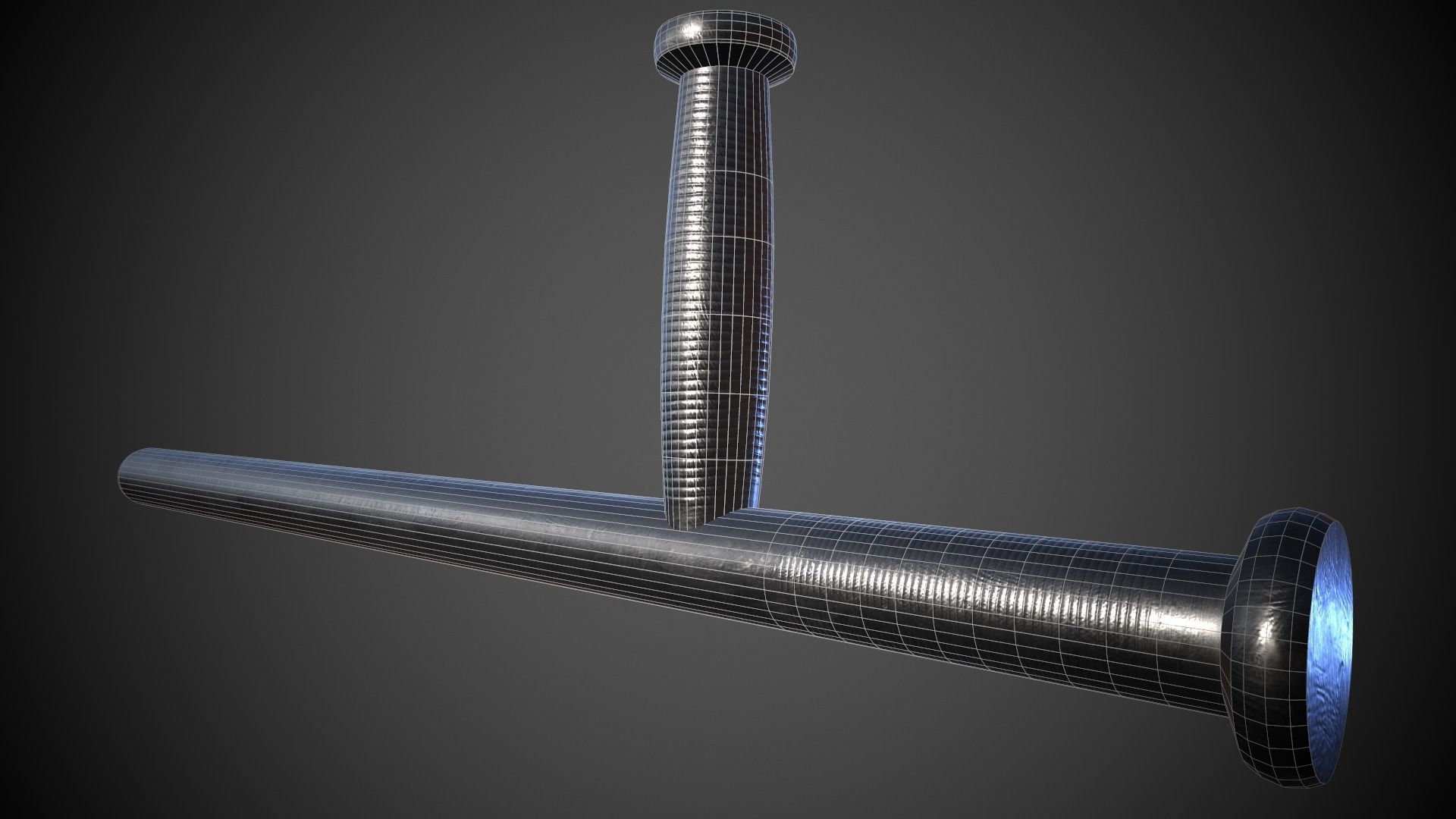 Police Baton Low-poly 3D model_9