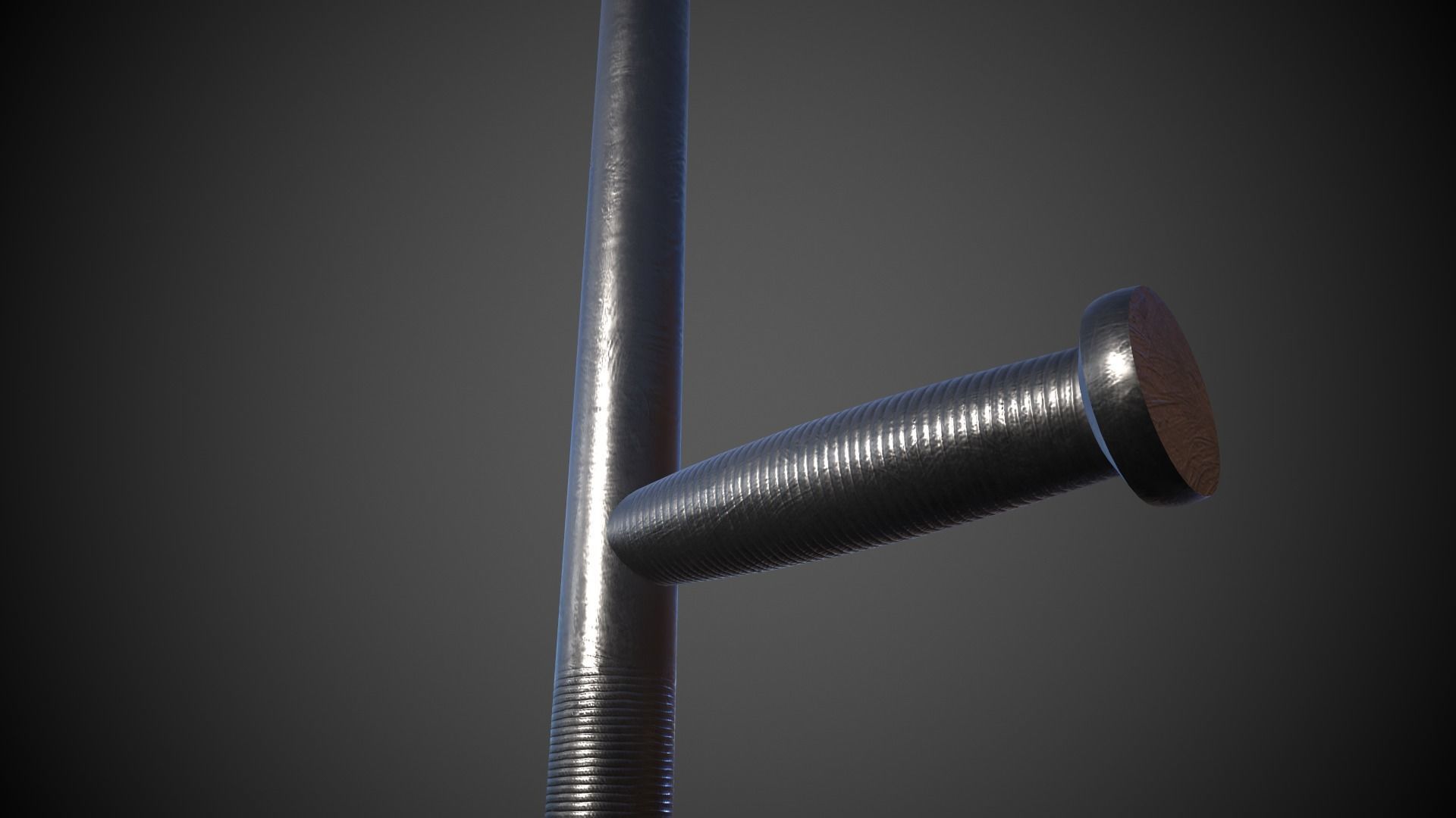 Police Baton Low-poly 3D model_7