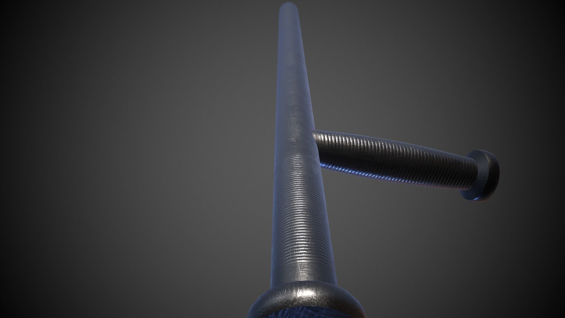 Police Baton Low-poly 3D model_6