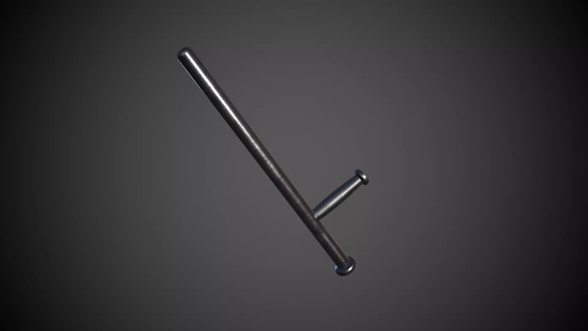 Police Baton Low-poly 3D model_0