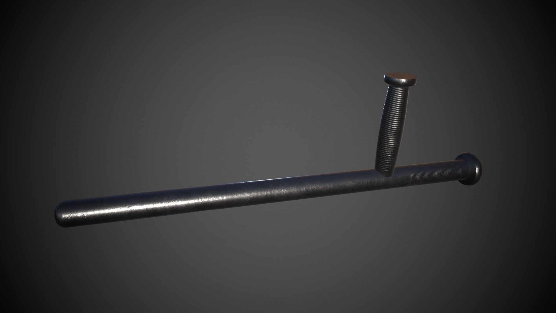 Police Baton Low-poly 3D model_5