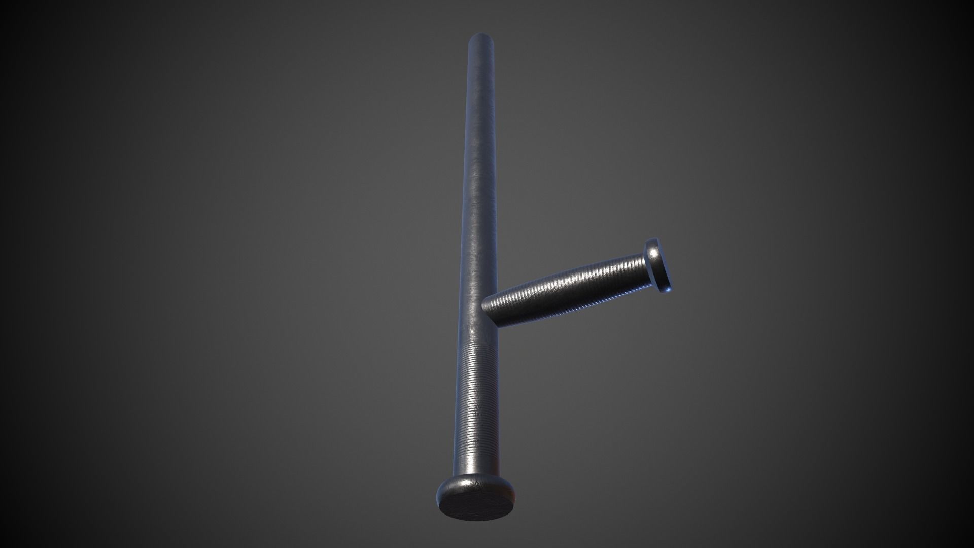 Police Baton Low-poly 3D model_4