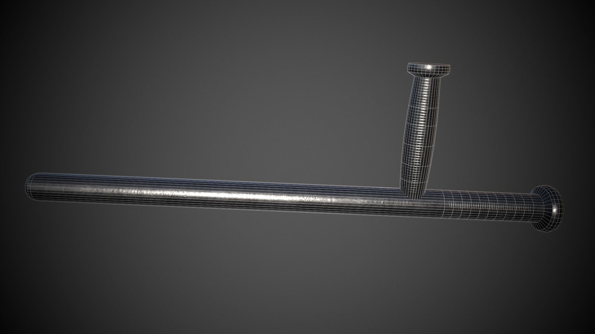 Police Baton Low-poly 3D model_8