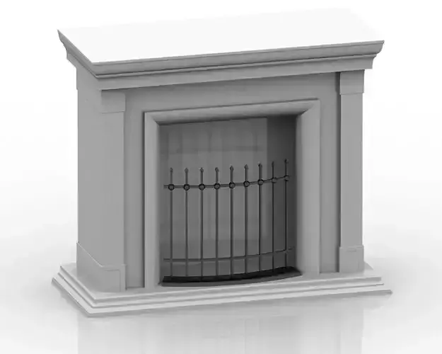 Fireplace with fence 01