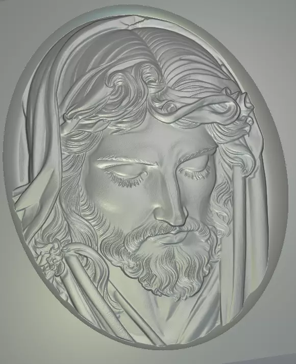 Jesus Bas Relief 3D model_0