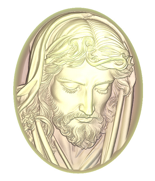 Jesus Bas Relief 3D model_1