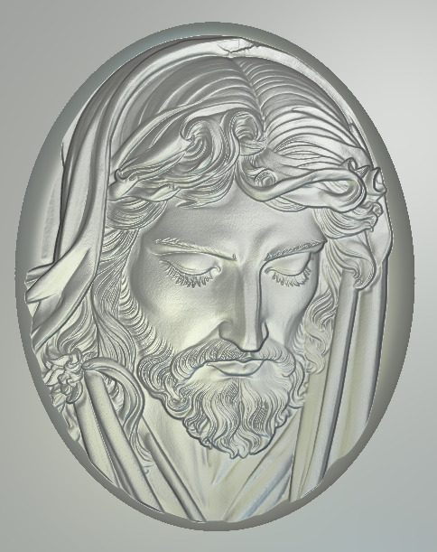 Jesus Bas Relief 3D model_2