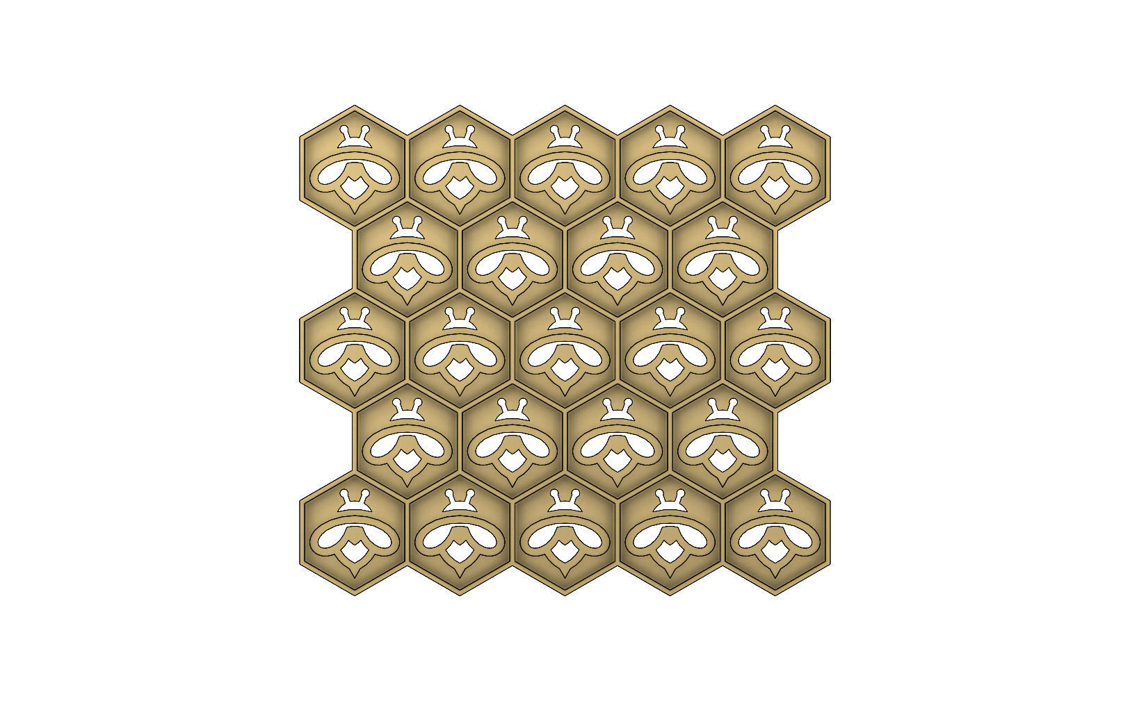 Beehive motif relief 3D print model_2