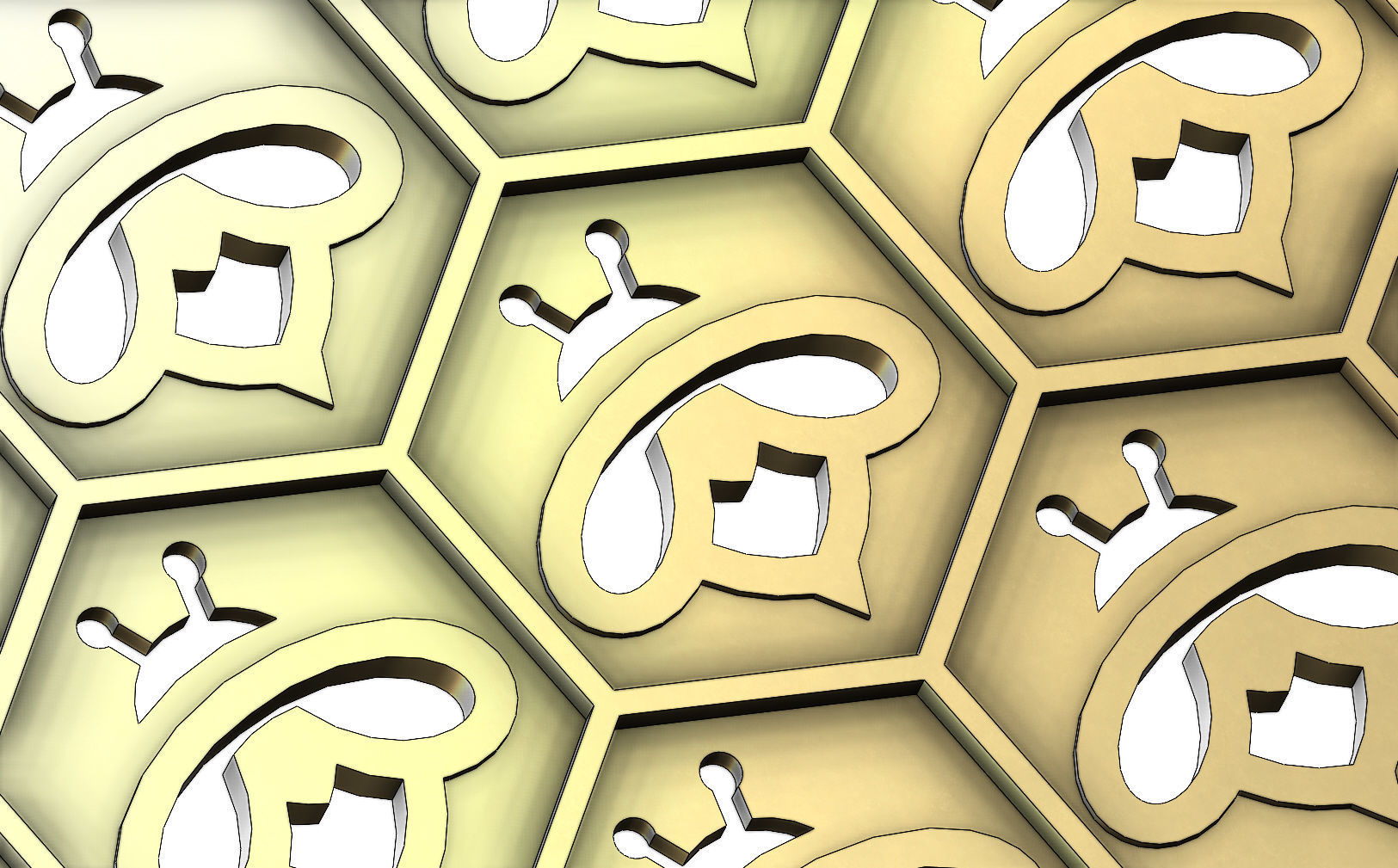Beehive motif relief 3D print model_1