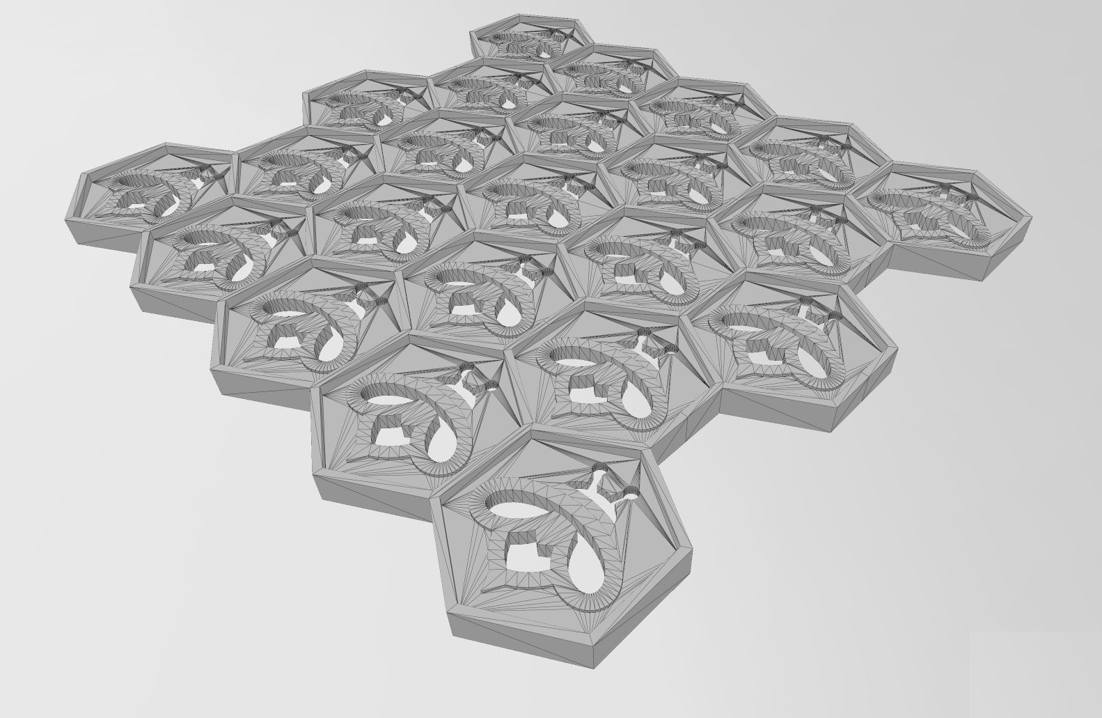 Beehive motif relief 3D print model_10