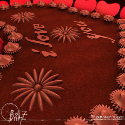 Valentine chocolate cake 3D model_2
