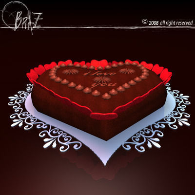 Valentine chocolate cake 3D model_5