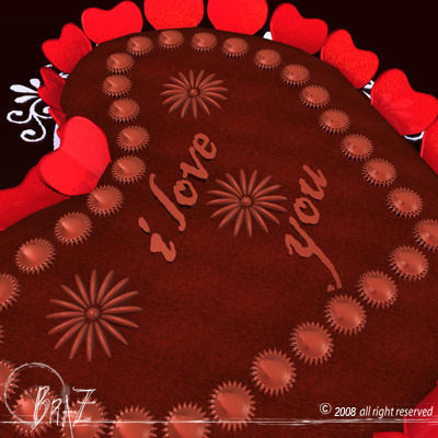 Valentine chocolate cake 3D model_4
