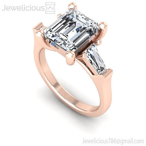 Jewelicious-2299-Ring emerald cut engagement ring in rose gold