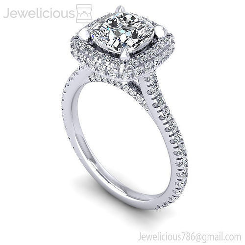 Jewelicious-2292-Ring rose gold engagement ring with cushion cut diamond
