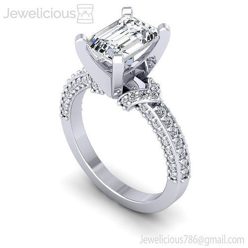 Jewelicious-2291-Ring emerald cut engagement ring in rose gold
