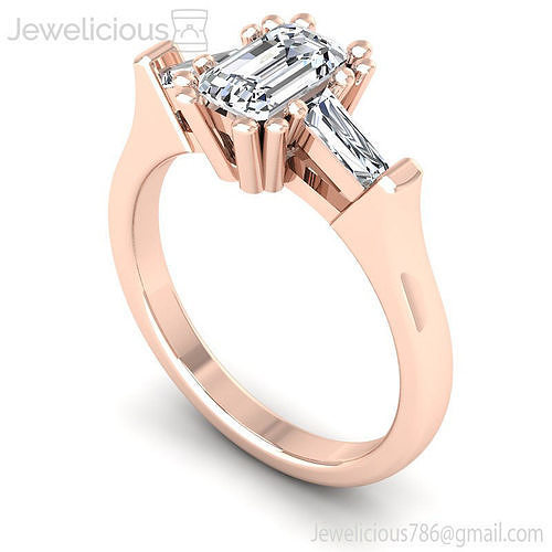 Jewelicious-2288-Ring emerald cut diamond engagement ring in rose gold