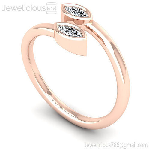 Jewelicious-2265-Ring gold ring with two diamonds