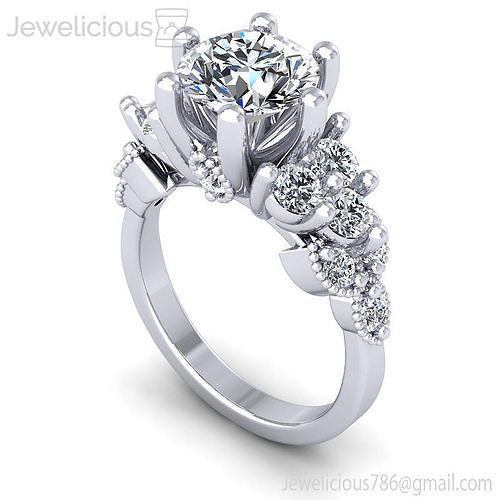 Jewelicious-2264-Ring round diamond engagement ring gold