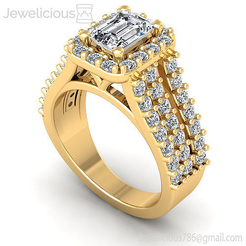 Jewelicious-2262-Ring rose gold engagement ring with emerald cut diamond