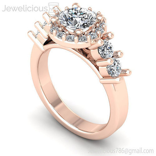Jewelicious-2259-Ring rose gold engagement ring with diamonds