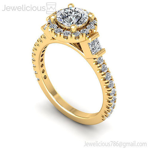 Jewelicious-2253-Ring halo diamond engagement ring gold