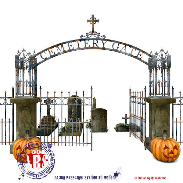 graveyard gate 3D model_10