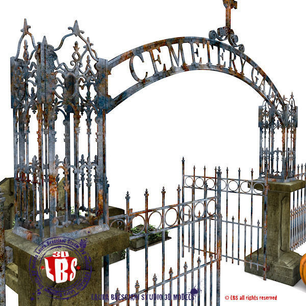 graveyard gate 3D model_1