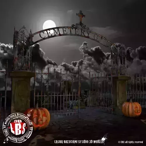 graveyard gate 3D model