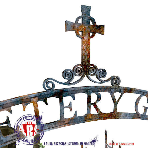 graveyard gate 3D model_3
