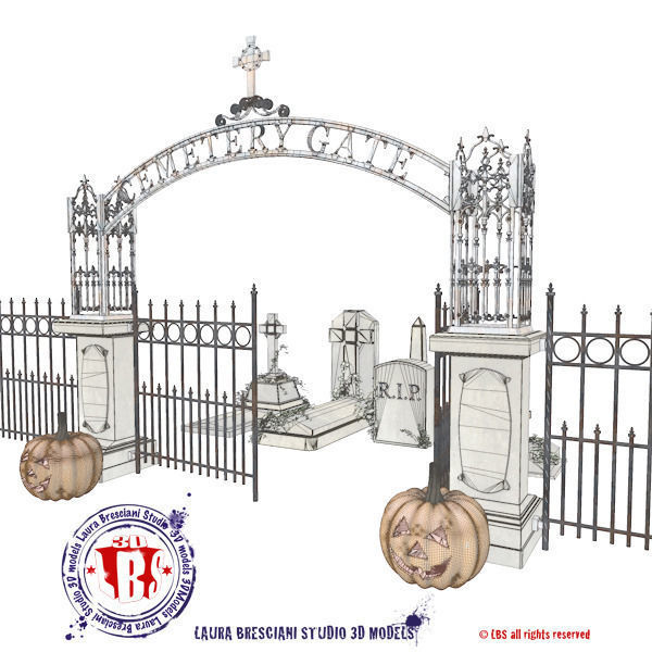graveyard gate 3D model_12