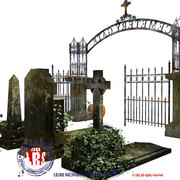 graveyard gate 3D model_9