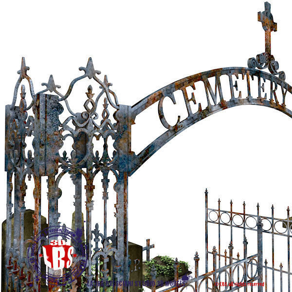 graveyard gate 3D model_7